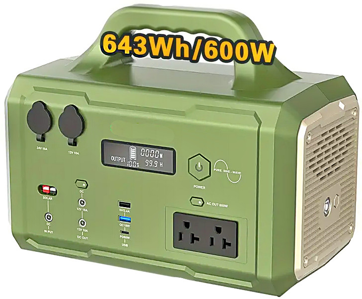 642Wh Portable Power Station 600W Solar Generator For RV Camping, Emergency’s