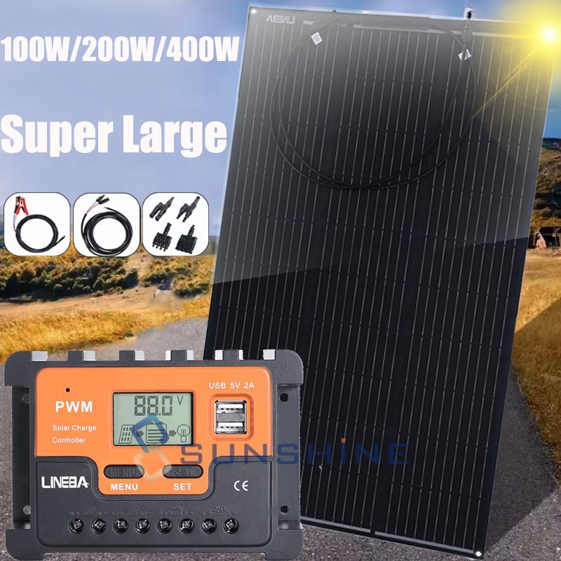 400W Mono Solar Panel 25.2% High Efficiency Farm Home Shed Rooftop On/Off Grid