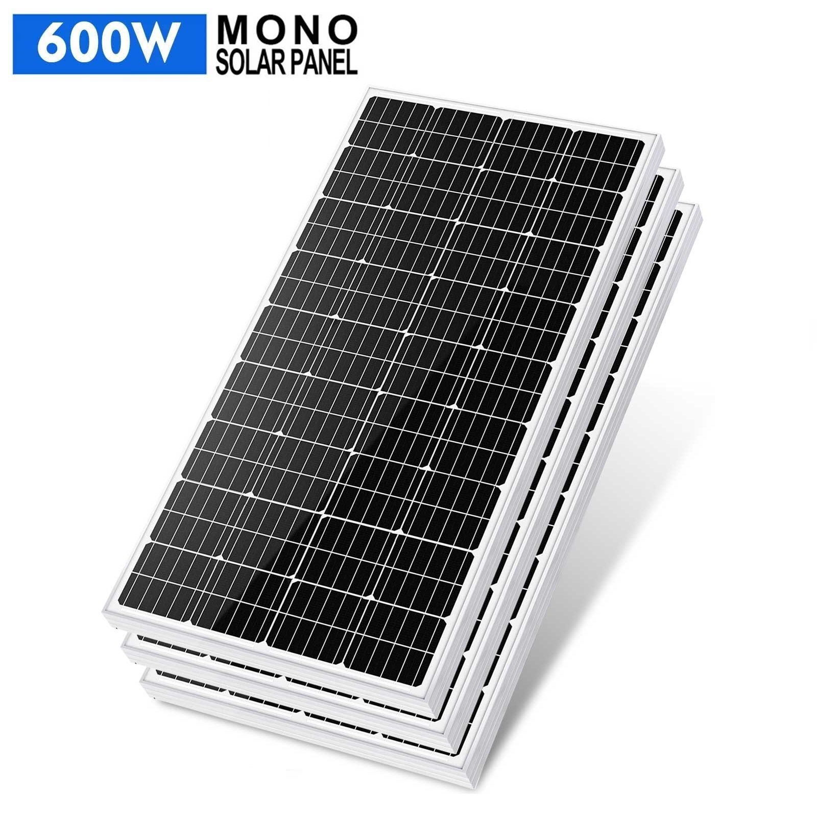 600 Watts Monocrystalline Solar Panel 12 Volt High-Efficiency Module For Home RV