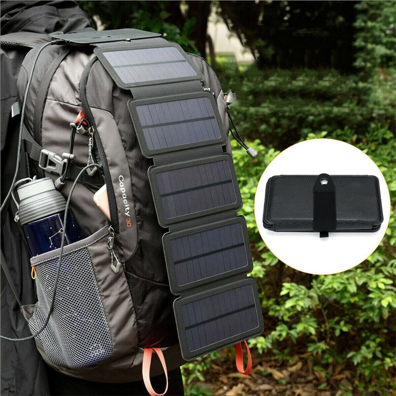 Solar Power Bank Outdoor CampingPortable Cell Phone Charger Panel Waterproof