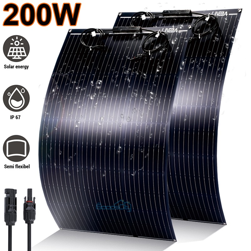 Flexible Solar Panel 200W 12V Thin Film Mono IP67 Waterproof RV Boat Camper Home