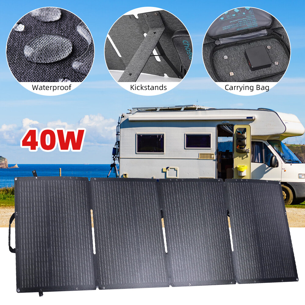 40W Mono Portable Solar Panel Foldable Solar Cell Solar Charger with USB Outputs