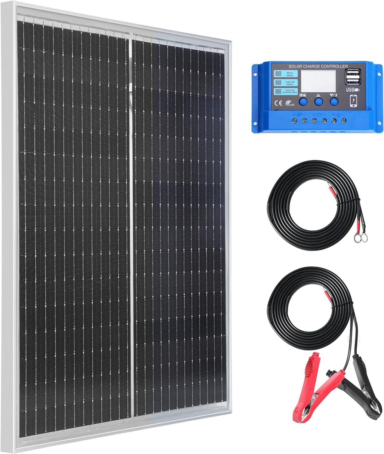 Nicesolar 50W 12V Mono Solar Panel Kit Bifacial Monocrystalline PV Module System