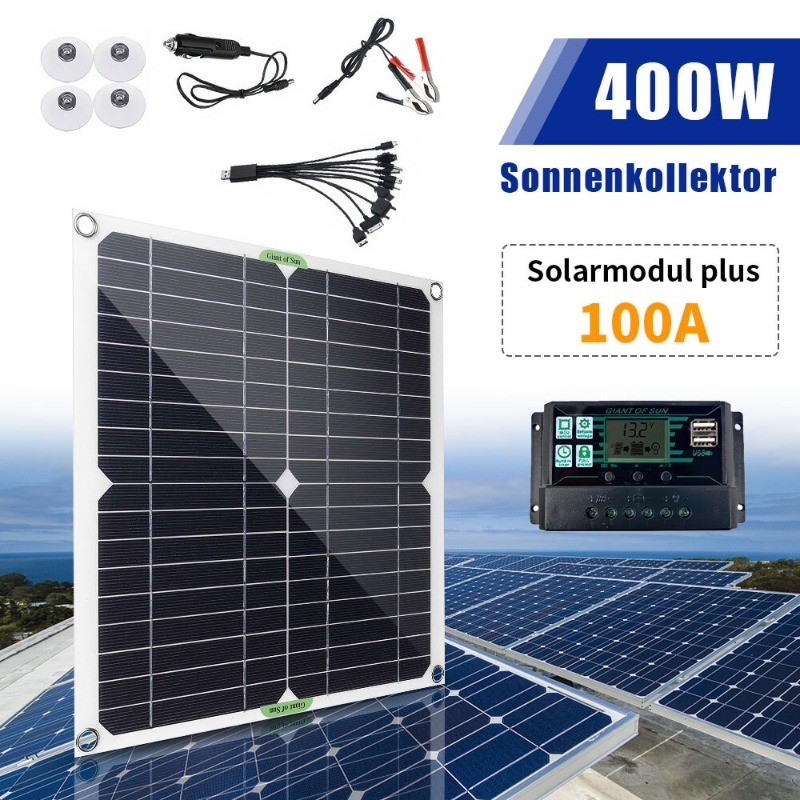 Solar Panel Kit 400 Watt 12V with 100A Battery Charger Controller Caravan Boat