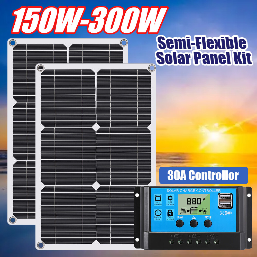 Monocrystalline Waterproof Solar Panel Kit Home Electricity 300w Energy System