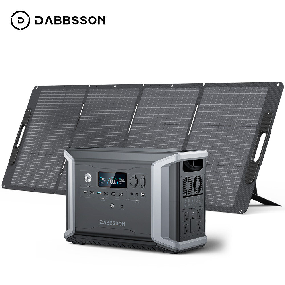 Dabbsson 2330Wh Power Station 2200W Solar Generator +210W Solar Panel Camping RV
