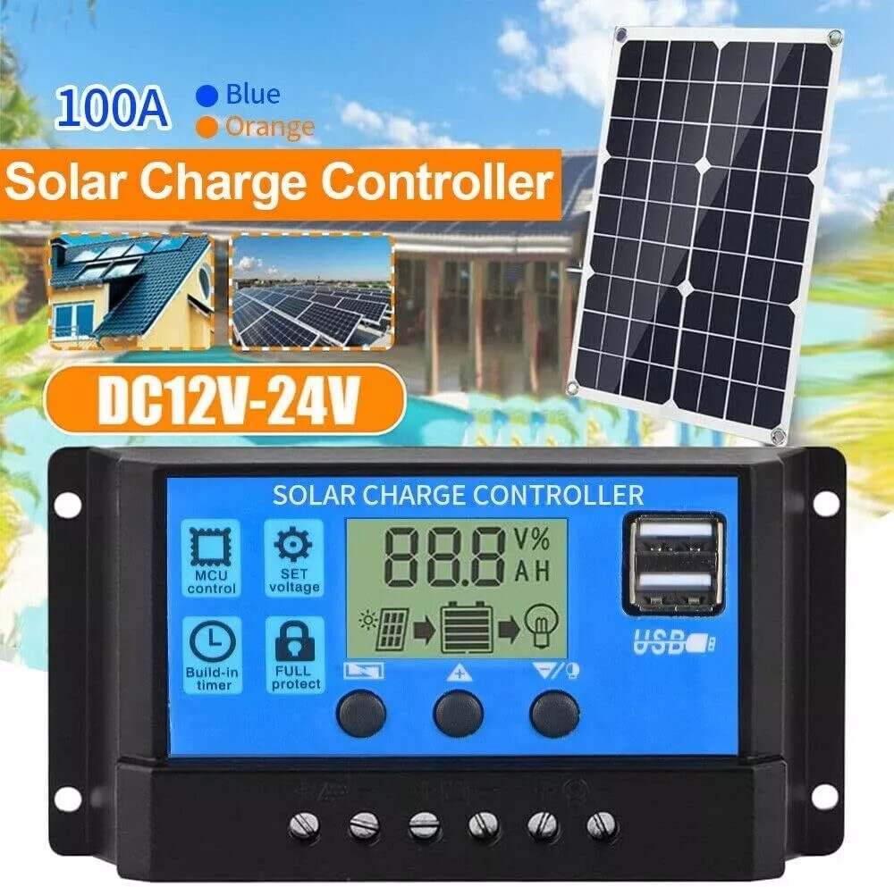 20 Watts Solar Panel Kit 10A 12V Battery Charger w/ Controller Caravan Boat RV
