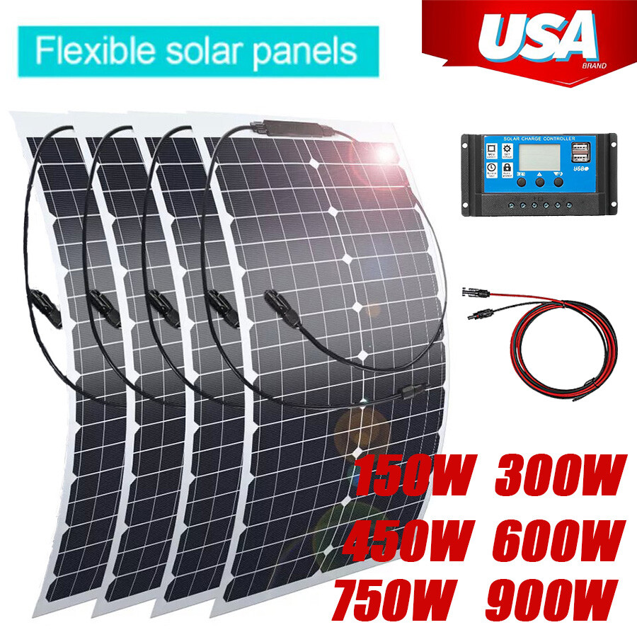 150W-900W Monocrystalline Flexible Solar Panel Semi-Flexible Bendable Off-Grid