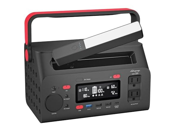 Energizer 293W Portable Power Station Flashlight Solar Generator AC Outlet