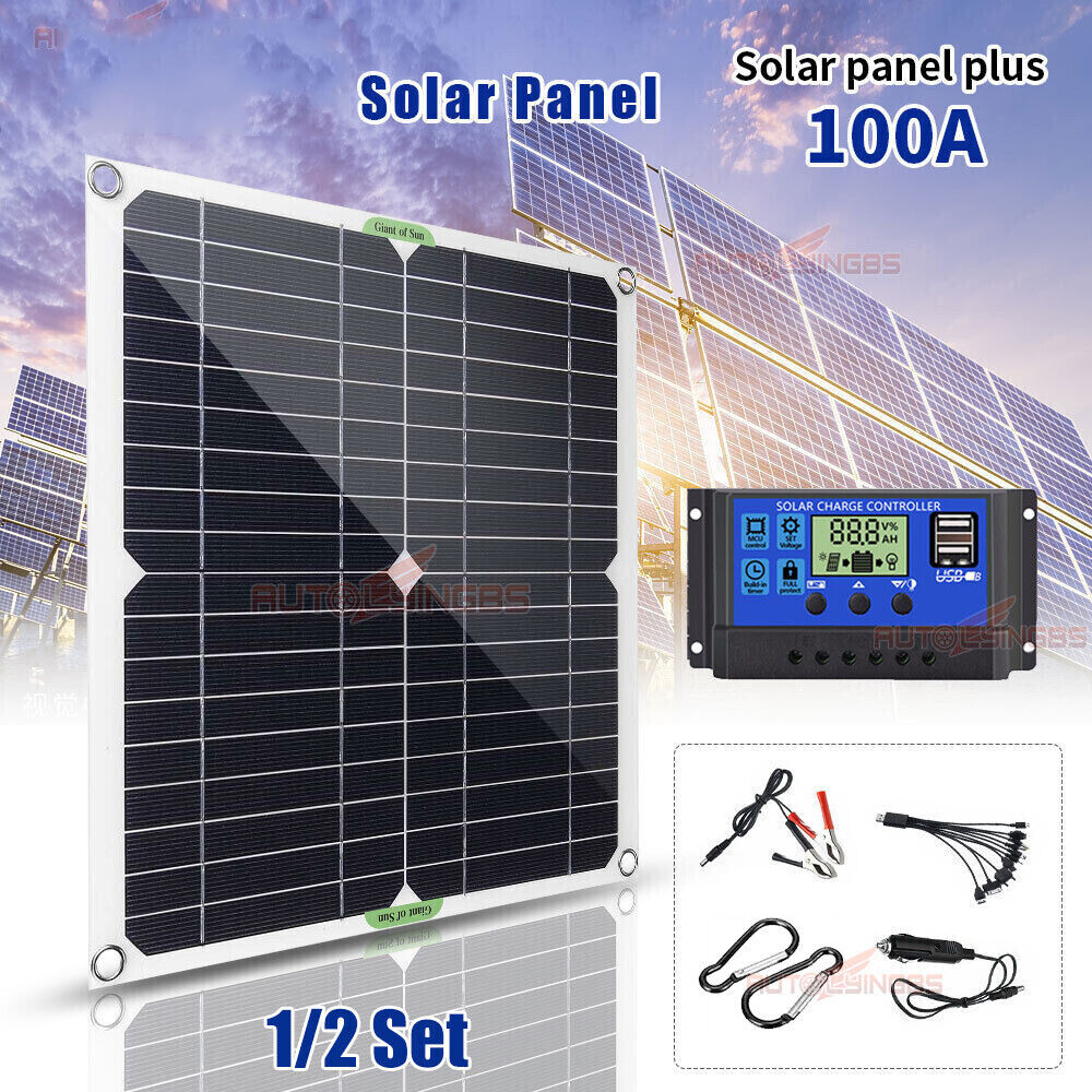 400 Watts Solar Panel Kit 100A 12V Battery Charger w/ Controller Caravan Boat US