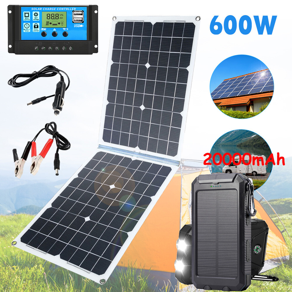 Solar Panel 600W Watt 12V Kit 100A Controller Home RV Caravan Boat Grid System