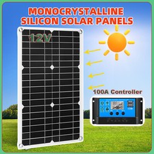 100W Solar Panel Mono Off-Grid Home RV Boat Outdoor Camping Mobile Power Charger