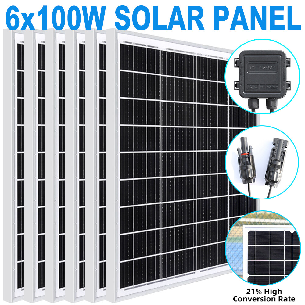 600W Watt Solar Panel Mono 12V Off-Grid Battery Power for Sunshed RV Home Boat