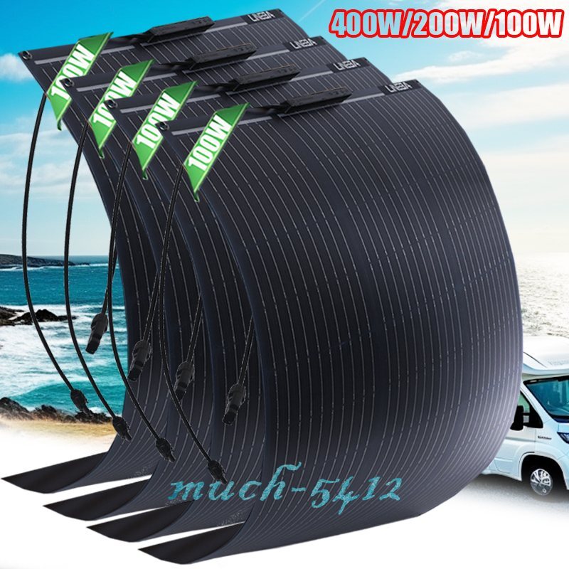 400W 200W 100W Mono PV Solar Panel 18V Battery Charger Home Boat RV Off Grid