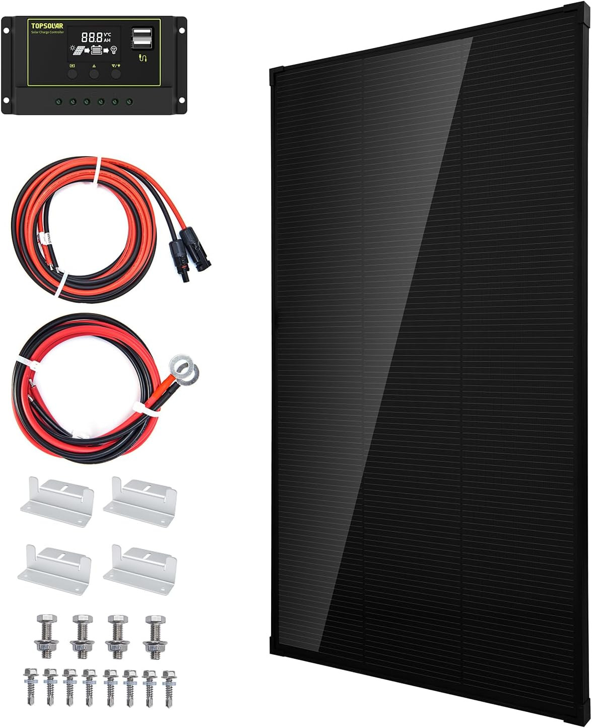 Topsolar Solar Panel Kit 170 Watt 12 Volt Monocrystalline off Grid System for Ho