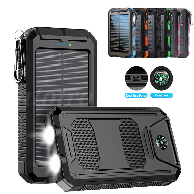 NEW Super 10000mAh USB Portable Charger Solar Power Bank For Cell Phone 2025