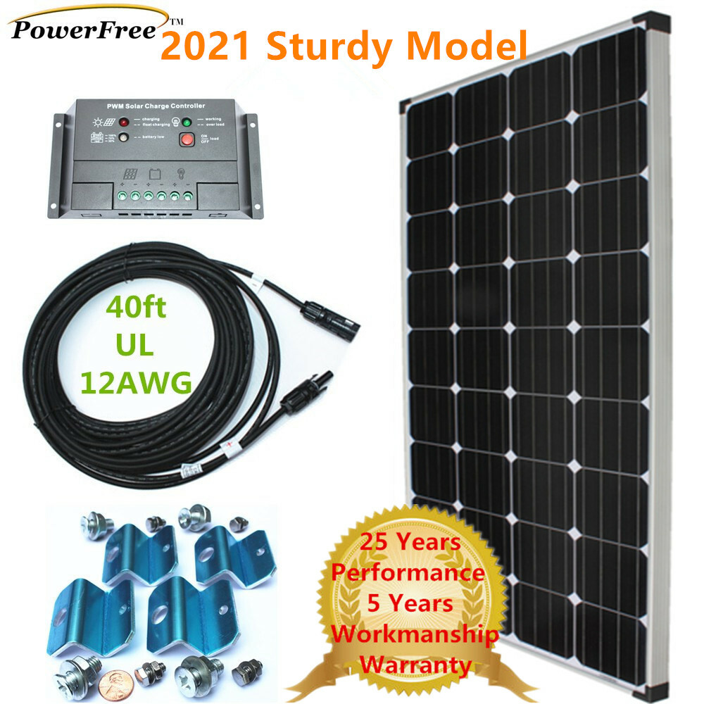 Premium 100w 100 Watts Monocrystalline Mono Solar Panel Kit for 12v Battery