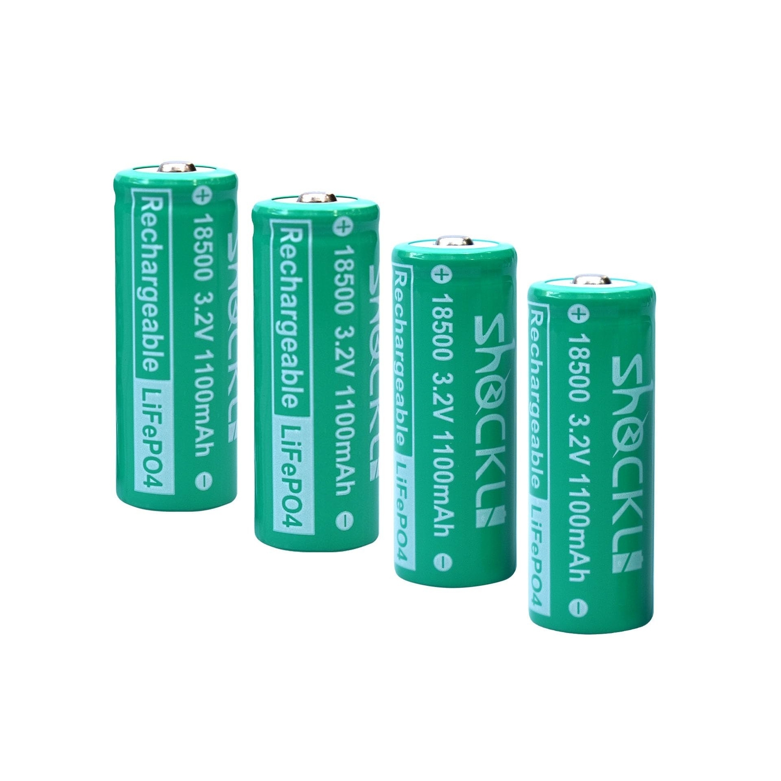 18500 3.2V Solar Batteries, shockli 18500 3.2 Volt 1100mAh LiFePO4 Lithium Ph…