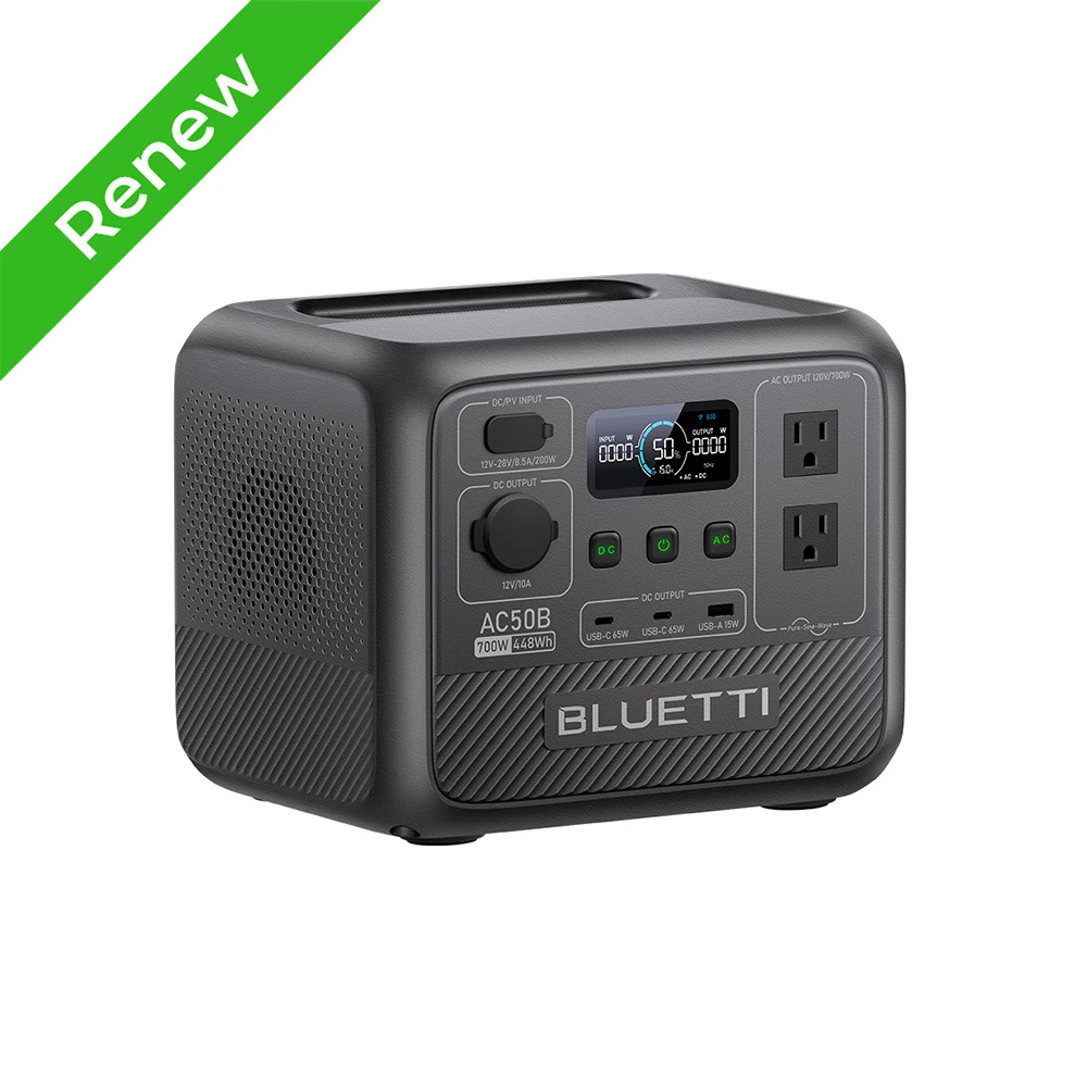 BLUETTI AC50B 700W 448Wh Portable Power Station LiFePO4 for Camping/Trip/Outage