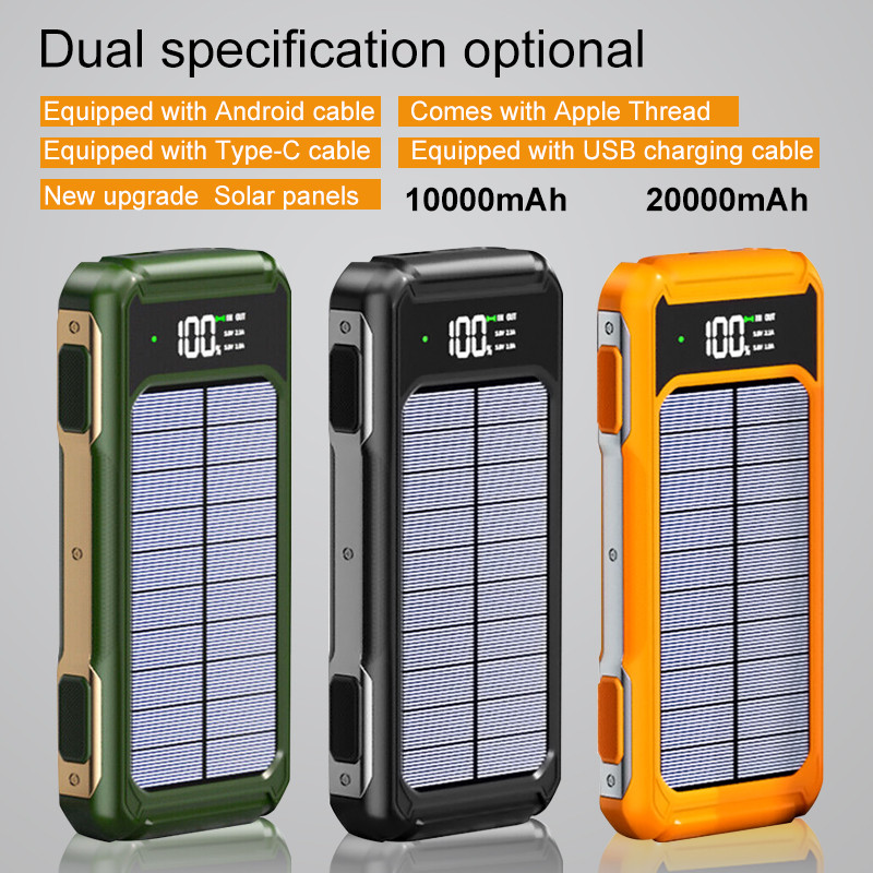 Super 10000mAh USB Portable Charger Solar Power Bank for Cell Phone 2025