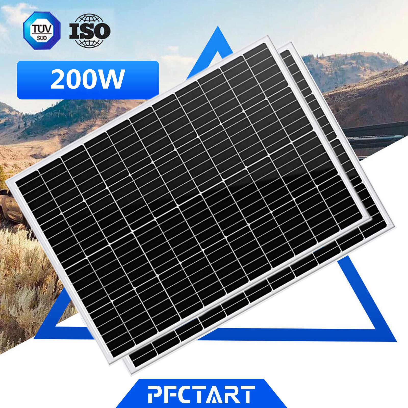 PFCTART 100W 200W Watt 12V Mono Solar Panel Solar Panel RV Camping Home Off Grid