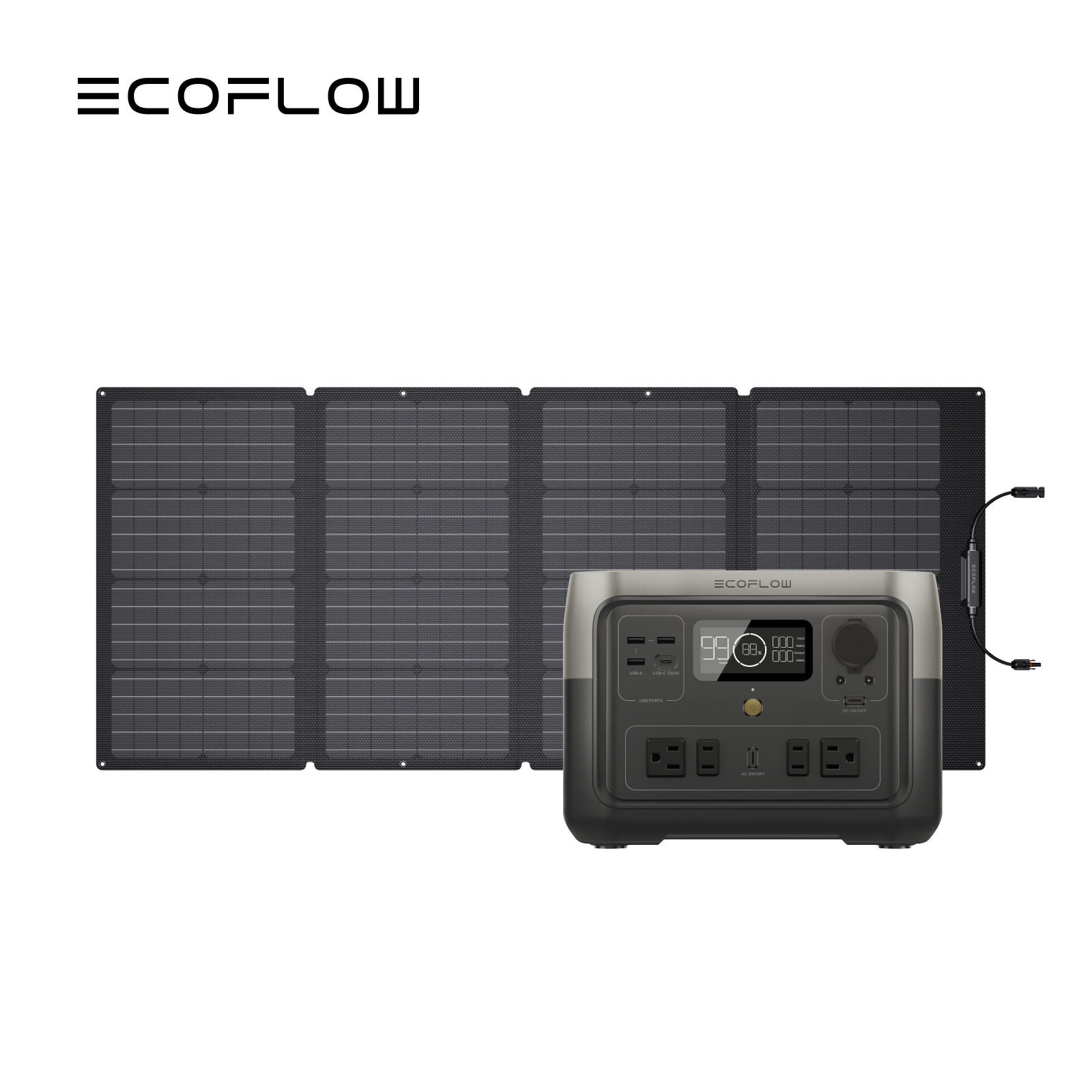 EcoFlow Solar Generator RIVER 2 Max 512Wh Power Station+160W Solar Panel
