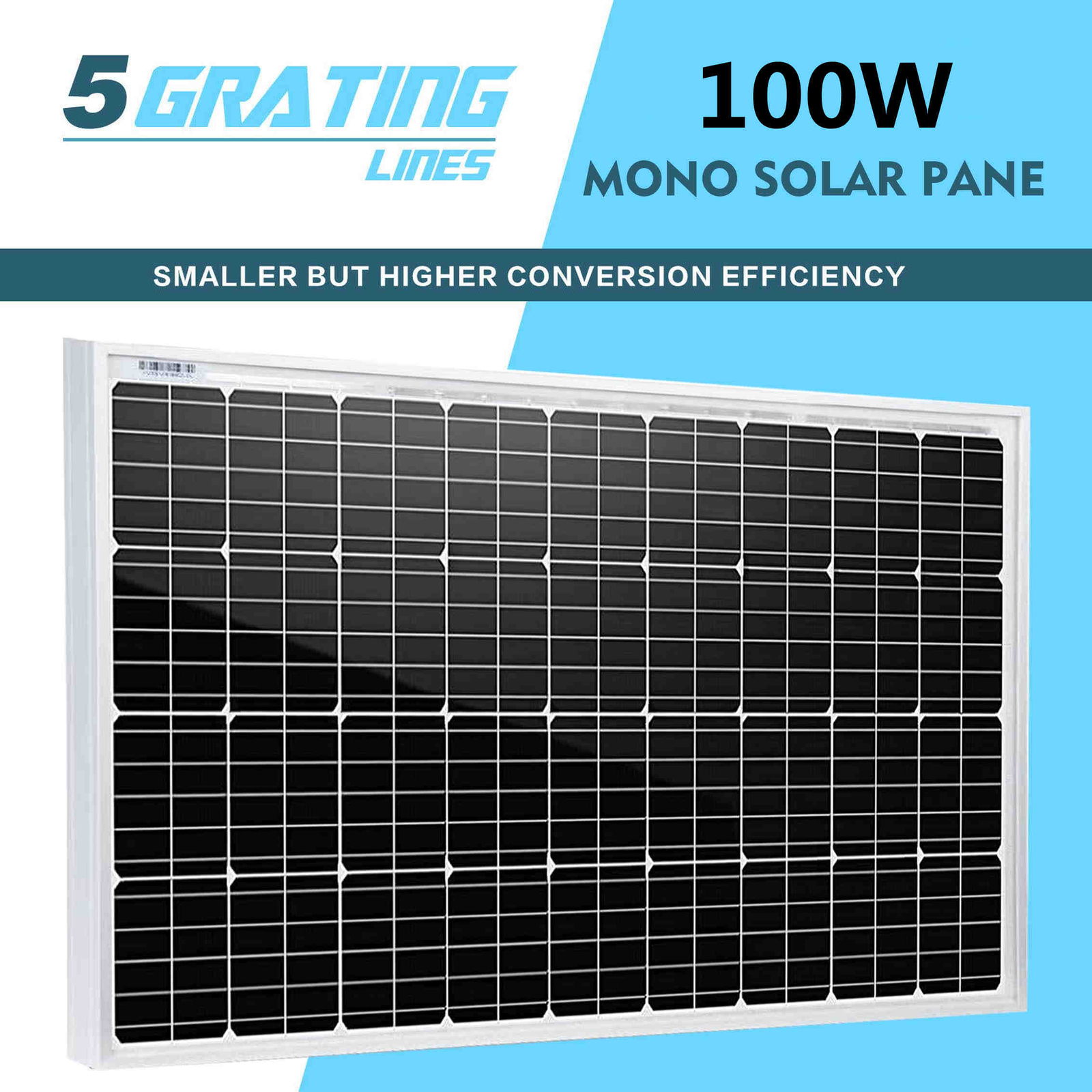100 Watt 12 Volt Solar Panel Monocrystalline For Battery Charger Home Boat RV