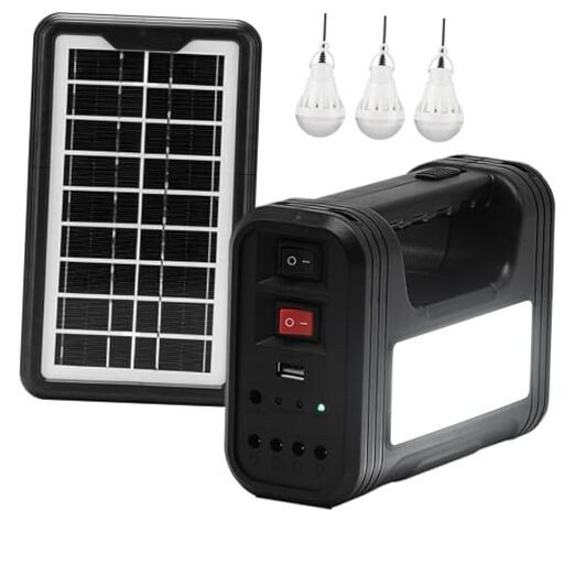 Solar Generators for Home Use – Portable Power Station with Solar Panel Black