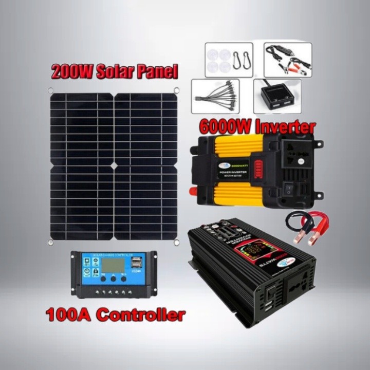 6000W Portable Power Station – 100A MPPT Solar Generator Kit for Home