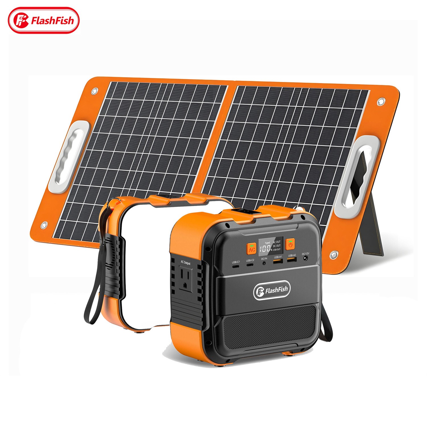Flashfish Solar Generator Portable Li-ion 120W 98Wh Optional With 60W Solarpanel