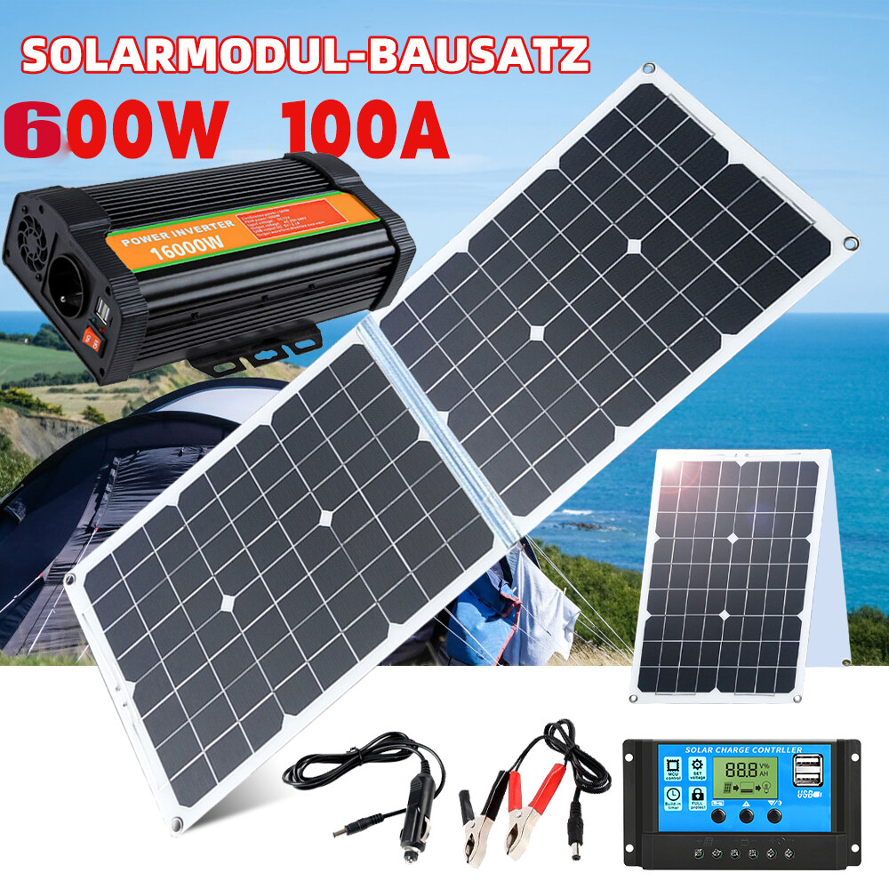 16000W Complete Solar Panel Kit with Controller & Inverter Home 110V Grid System
