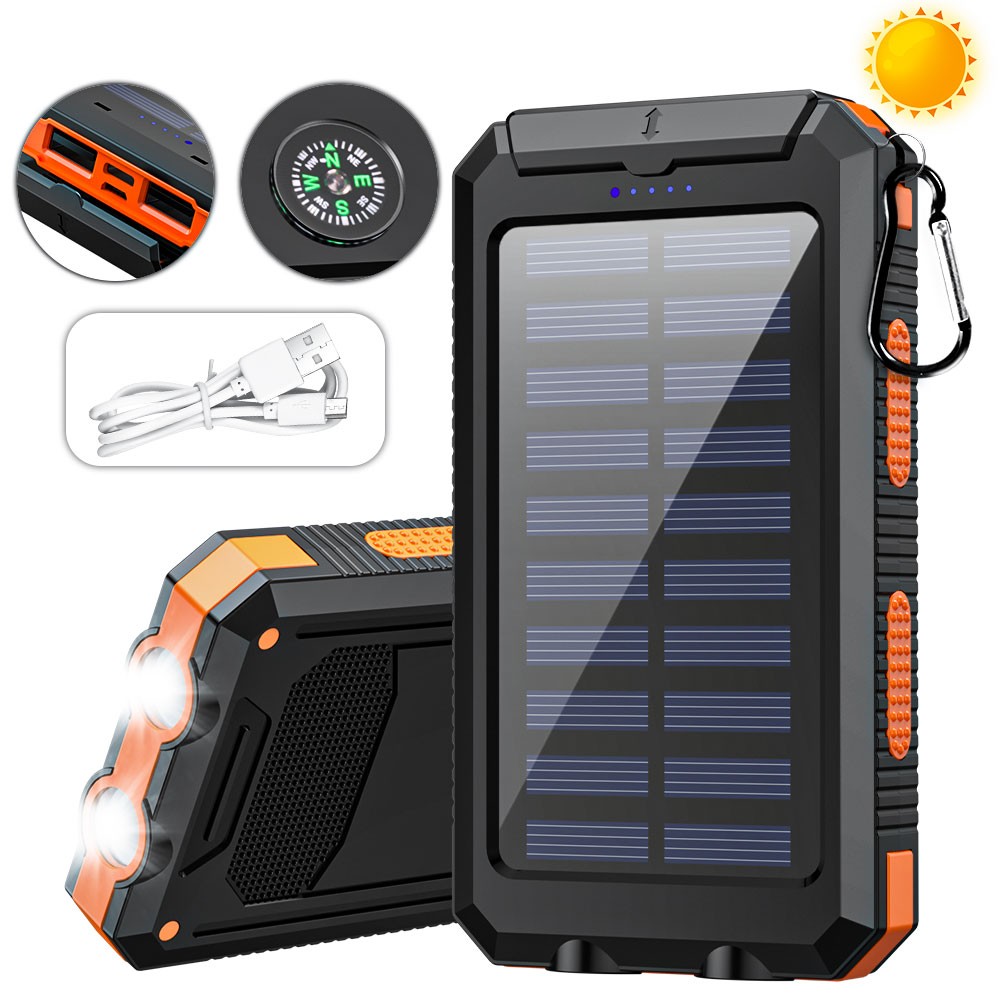 Super Solar Power Bank Portable Charger With Flashlight Compass For Cell Phone