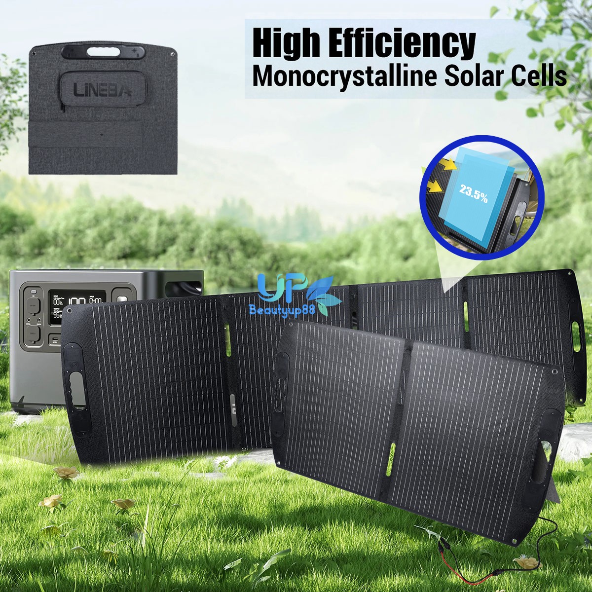 100W 200W Portable Mono Solar Panel Foldable for Power Station IP68 Waterproof