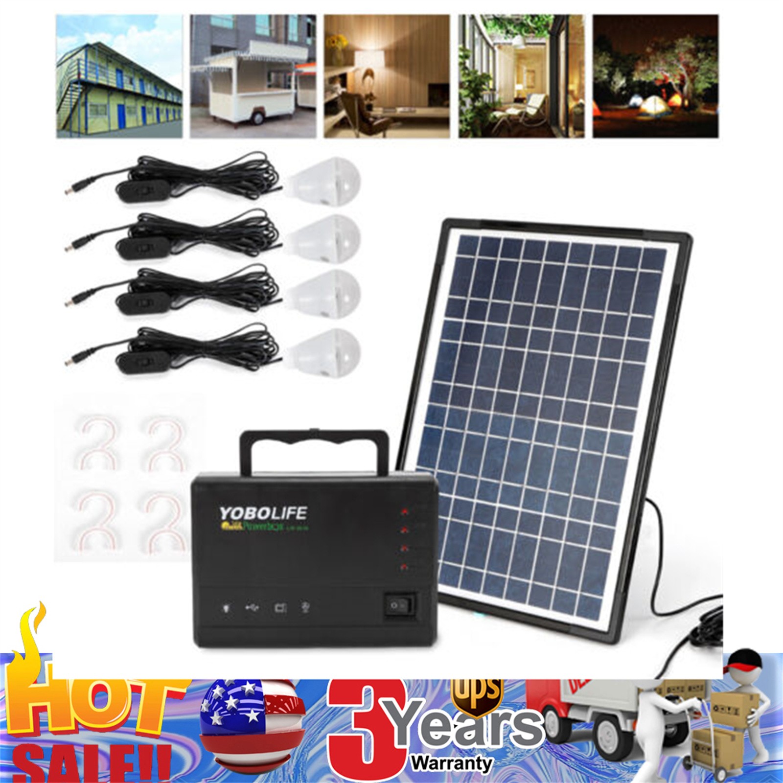 Full Complete Home Off-Grid Solar System Solar Panel + Power Station Generator