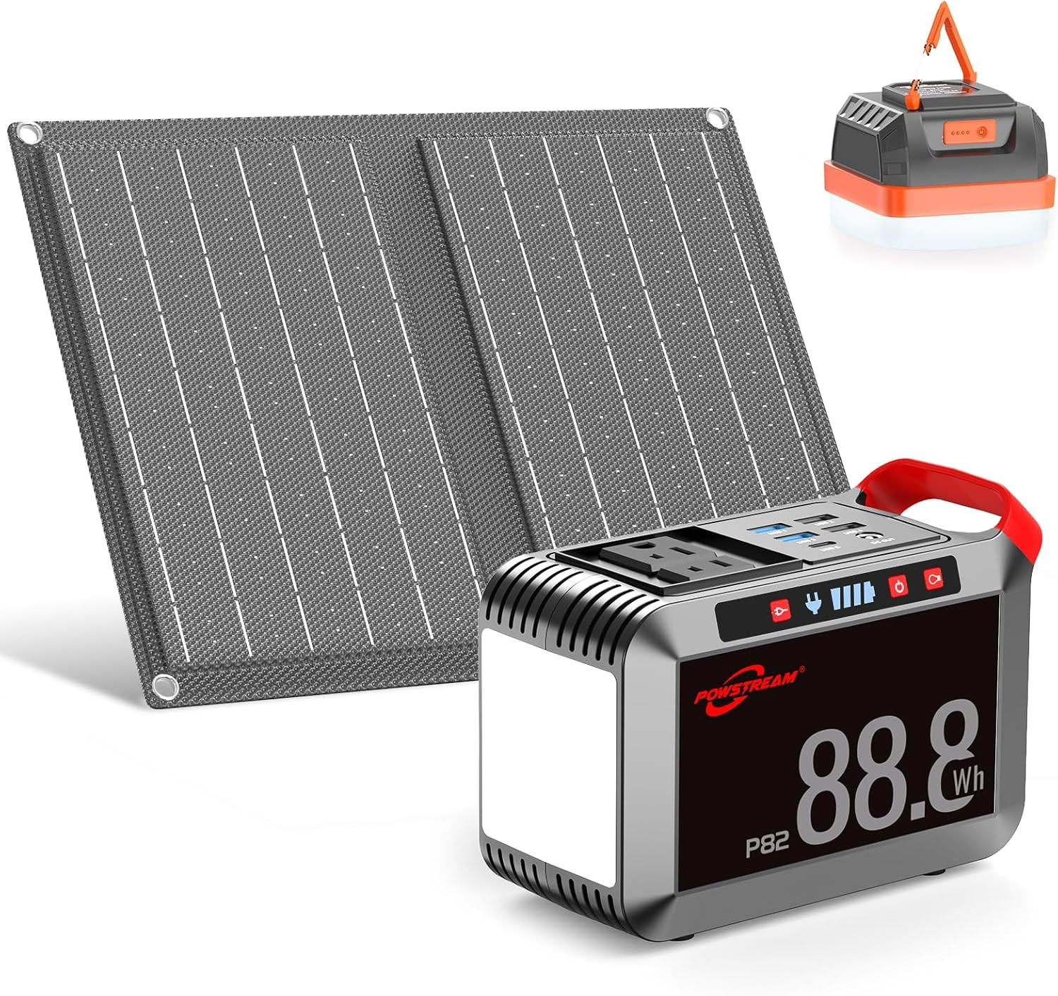 24000Mah Solar Generator with AC Outlet 120W Peak, 88.8Wh Portable Power Station