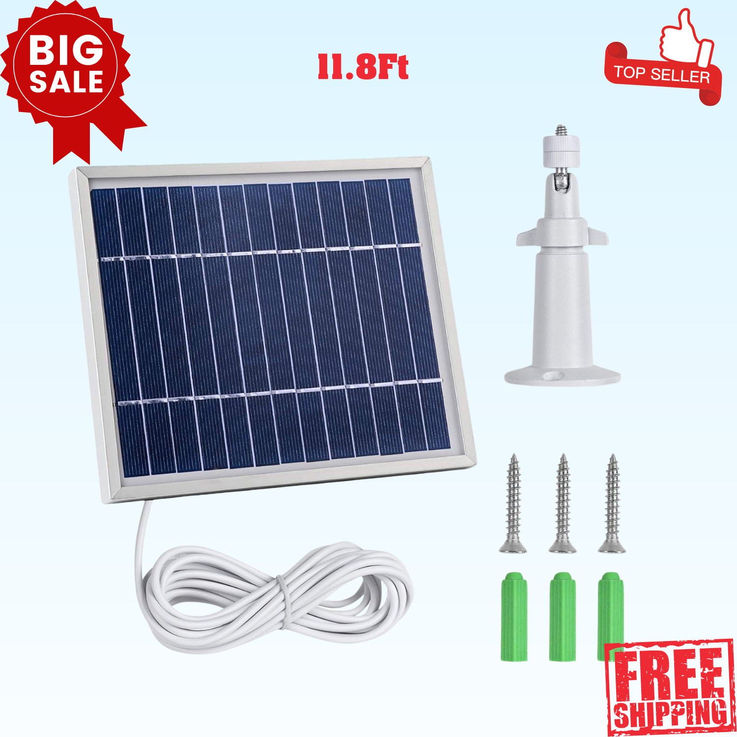 Solar Panel Charger for Arlo Pro/Arlo Pro 2 Camera, Adjustable Mount Waterproof