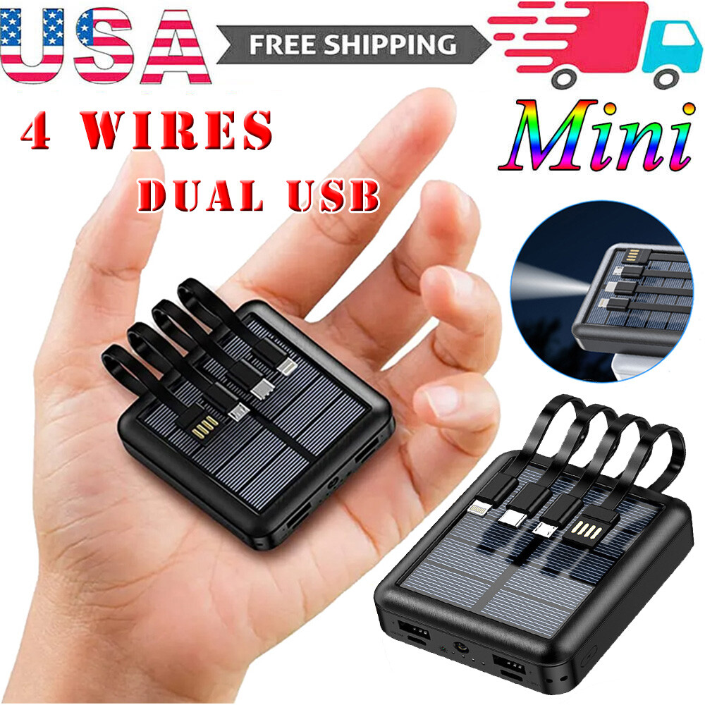 2025 Super Powerful USB Portable Charger Mini Solar Power Bank for Cell Phone