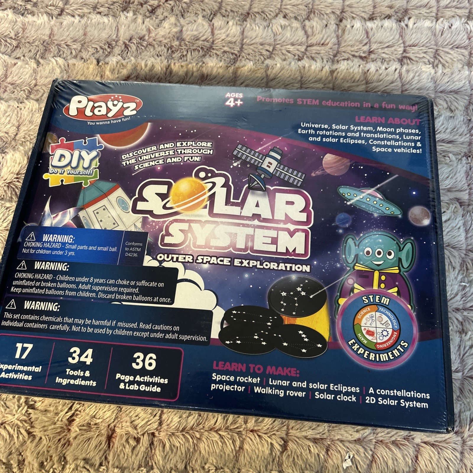 Solar System Outer Space Exploration Kit STEM. Age 4+ Playz Brand New Sealed