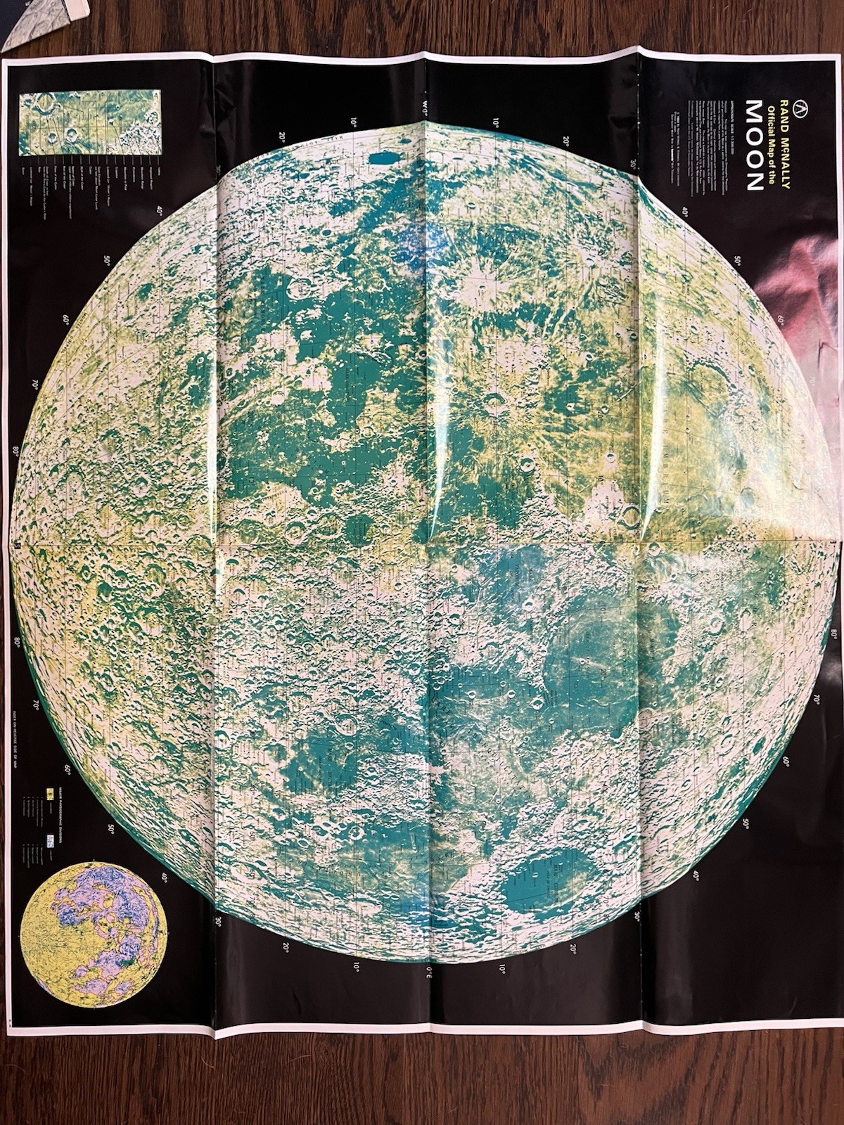 Mars, Moon, Solar System Maps Posters Pack 1969, 1973, 1984 vintage historic