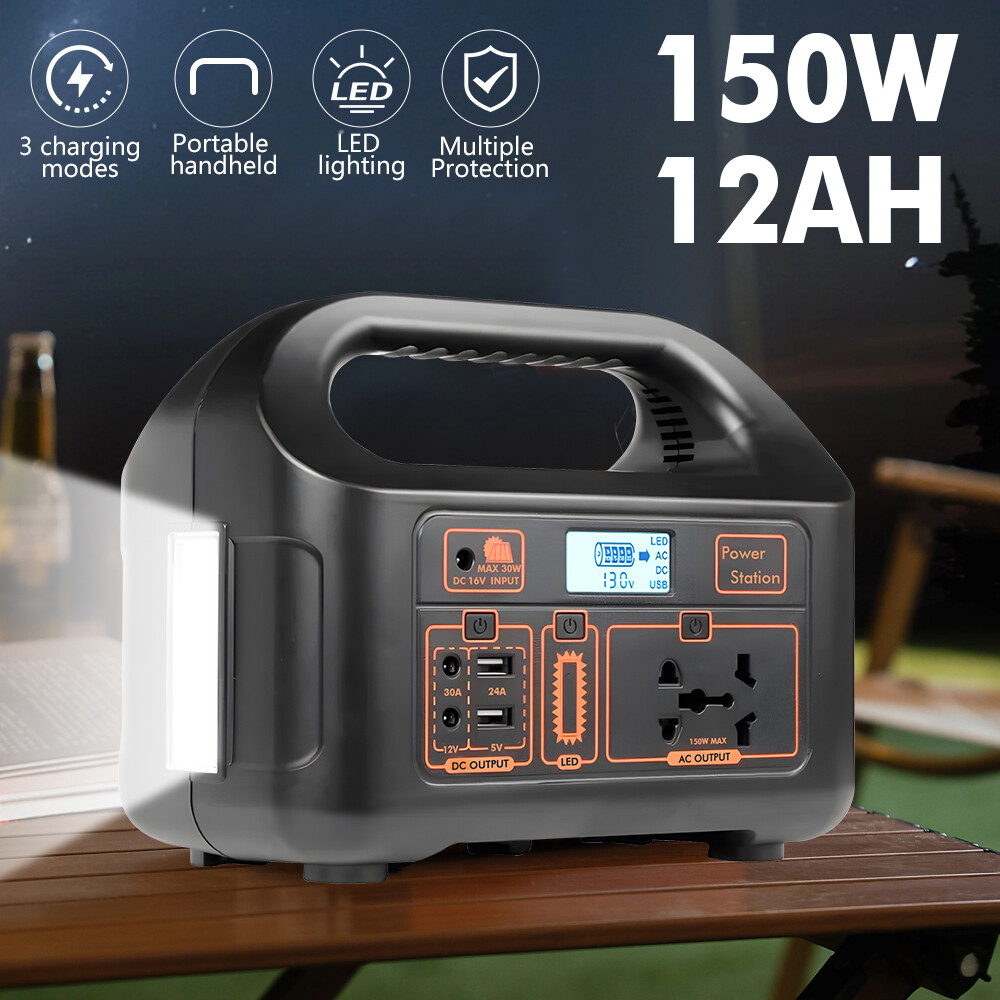 Portable Power Station 150W 36000mAh Battery Power Bank Camping Solar Generator