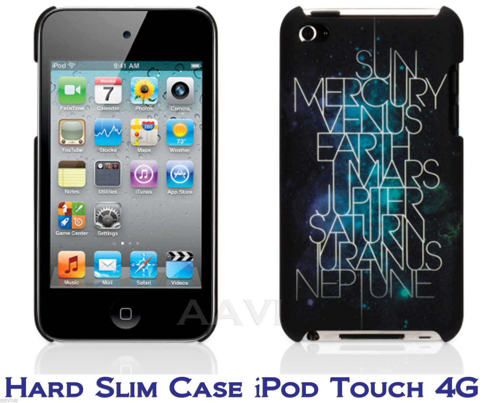 Threadless Original Art Solar System Hard Slim Case for iPod Touch 4G 4th Gen