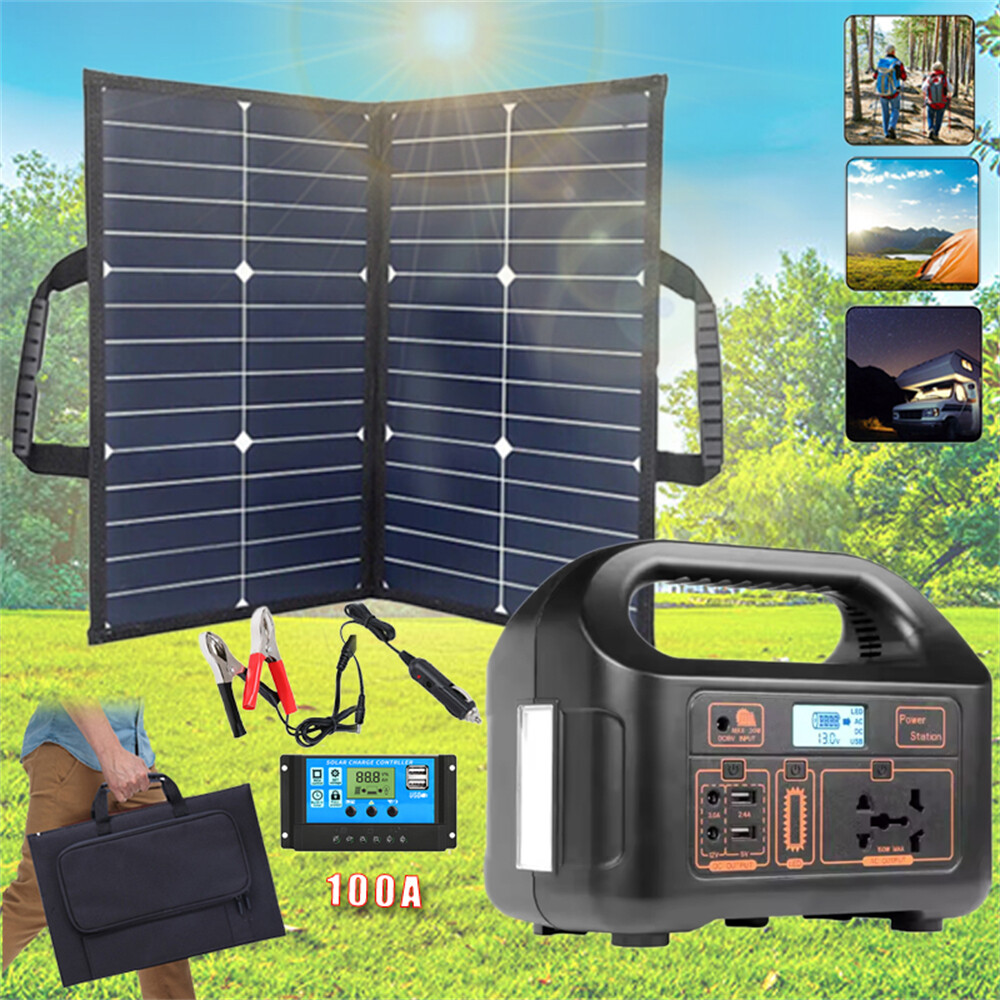 Portable Power Station 150W Solar Generator AC Battery Bank Charger /Solar Panel