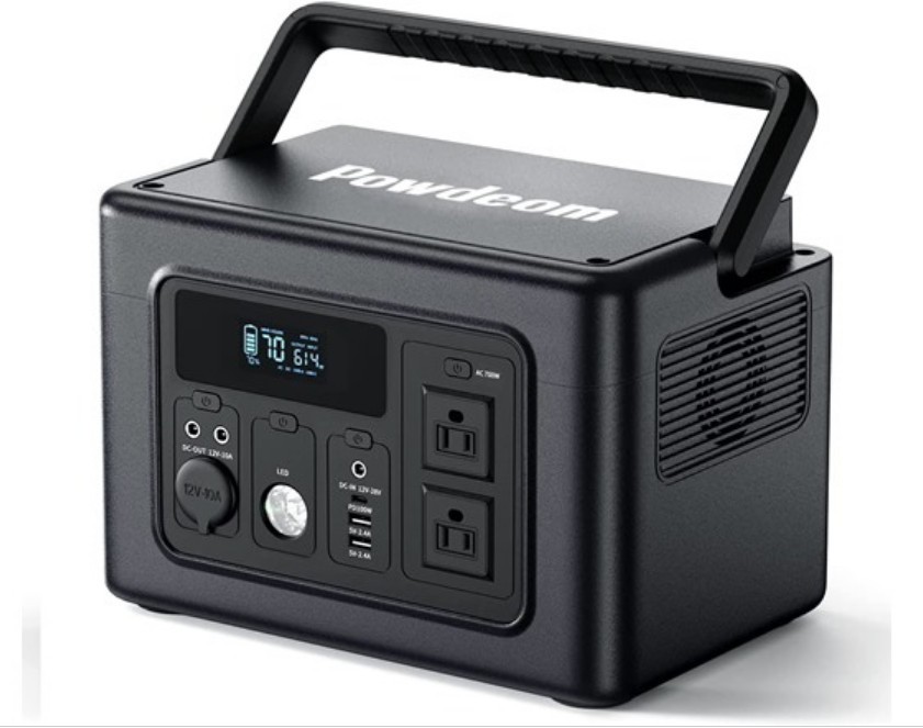 Powdeom Portable Power Station 700W Solar Generator For Outdoor Camping