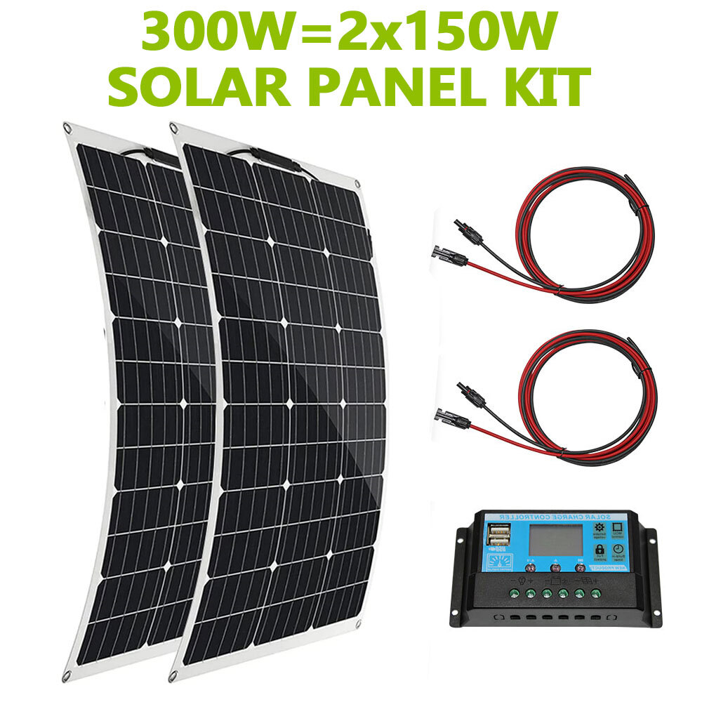 300W Flexible Monocrystalline Solar Panel Kit with Charge Controller (40A) MMPT