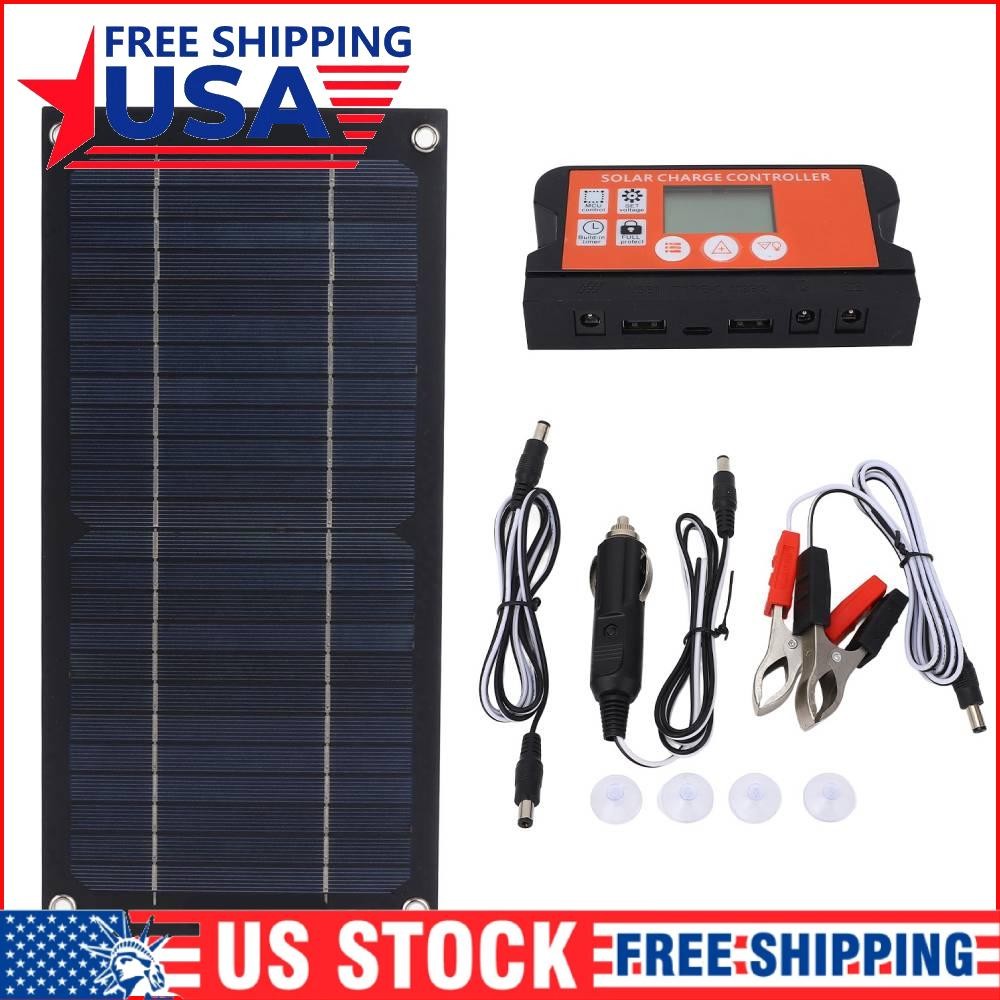 600W Solar Panel Charger 12-24V 100A Portable Solar Panel Kit Monocrystalline
