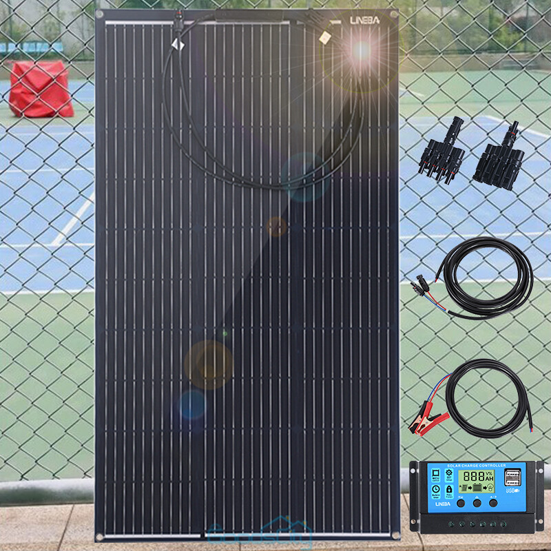 200W 400W Solar Panel Mono HighEfficiency PV for Sunshed RV Home, w/ Controller