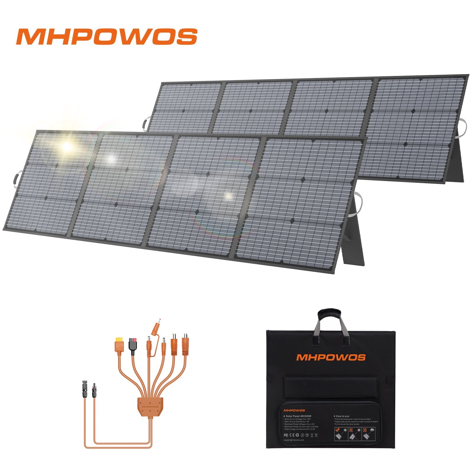 110W 220W Portable Solar Panel Kit Foldable For Generator Power Station Camping