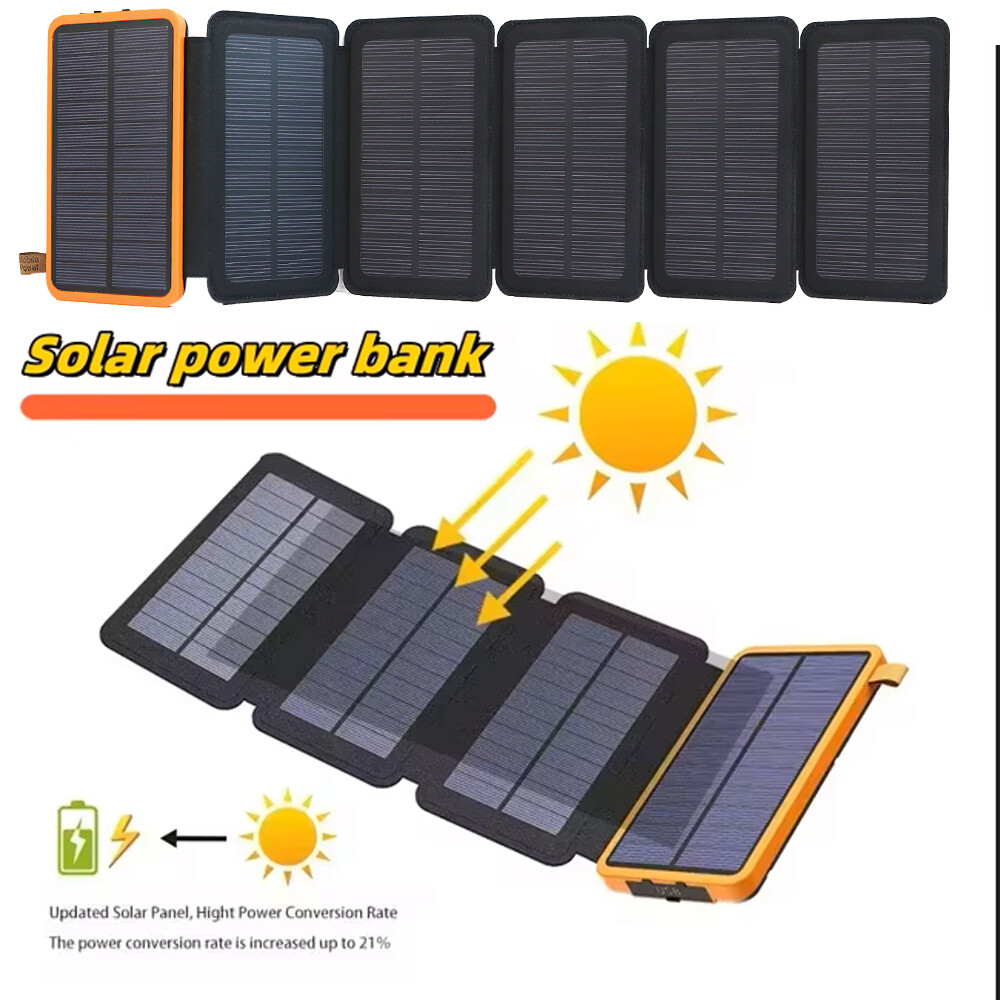 46800mAh 2 USB Portable Phone Charger Solar Power Bank with Folding Solar Panels