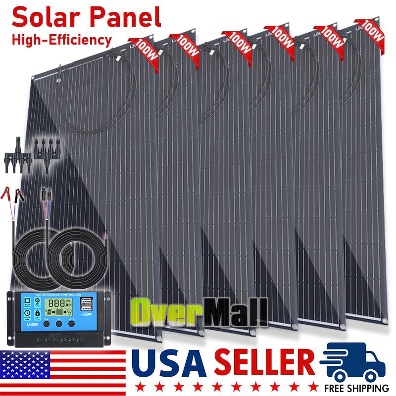 600W Solar Panel 12V Mono Rooftop Home Caravan Camping Power Battery Charging RV