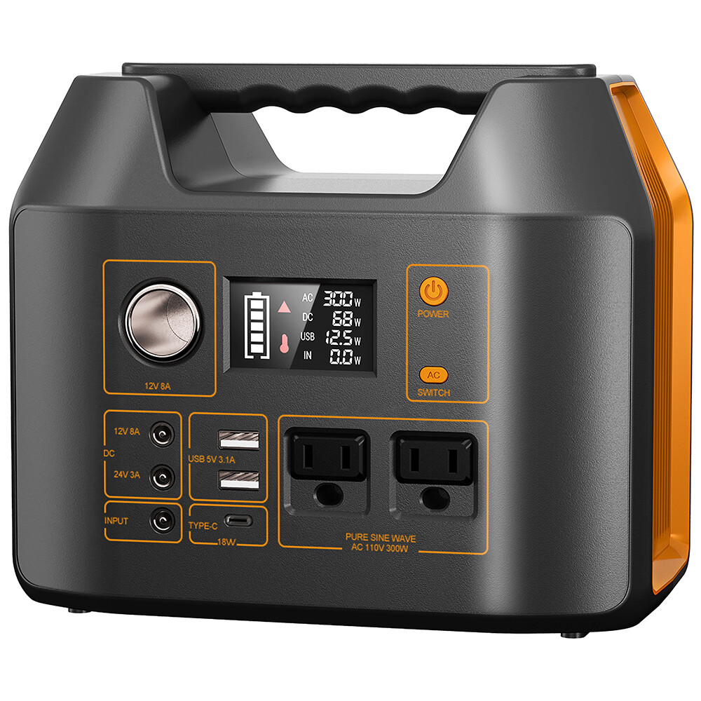 Portable Power Station 300W 296Wh Battery Charger CPAP Camping Solar Generator